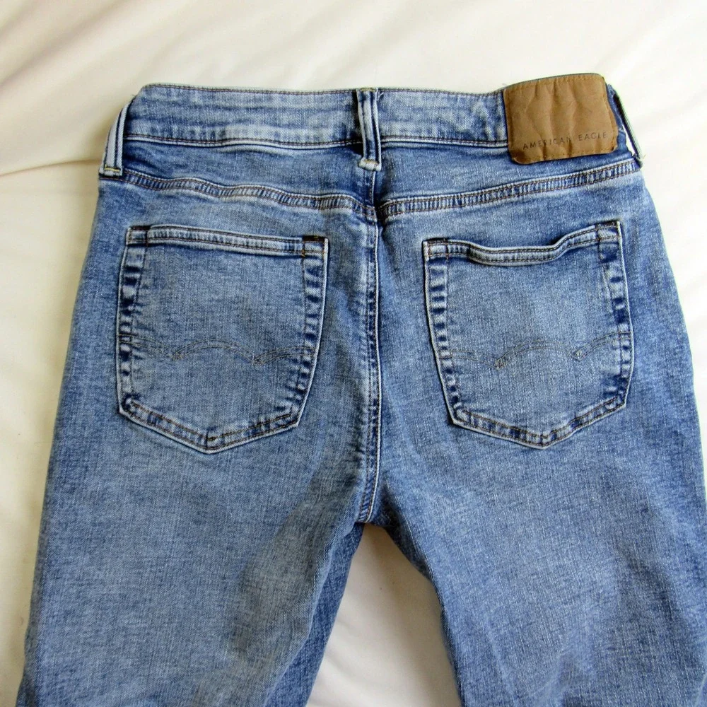 American Eagle Air Flex Jeans Acid Wash Slim Stretch 30x32 Actual 30x31
